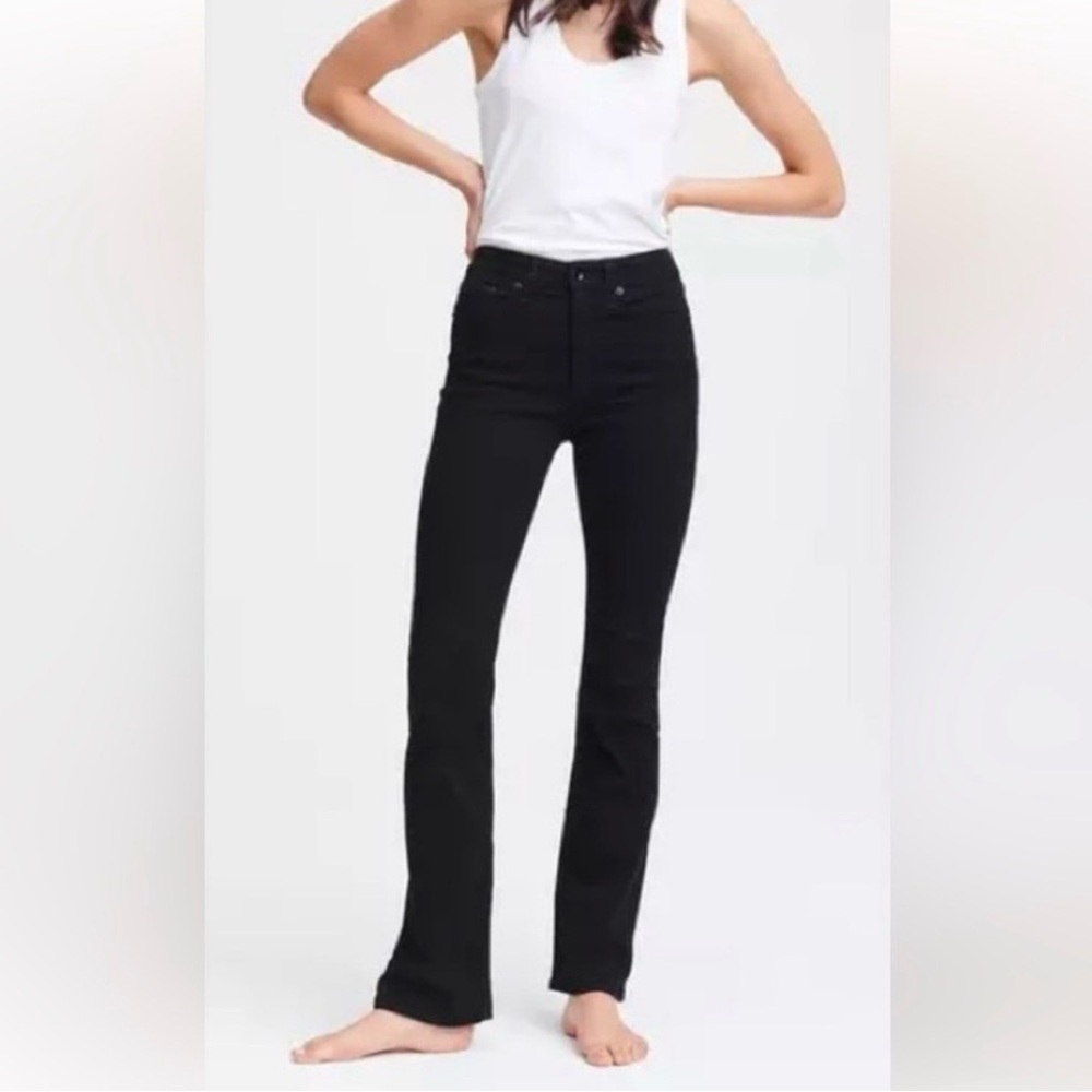 rag & bone Nina High-Rise Bootcut Jeans in Black Size 27